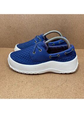 Soft Science Mens Fin 3.0 Boat Shoes Size 7 Blue White Woven Lace-Up Sneakers